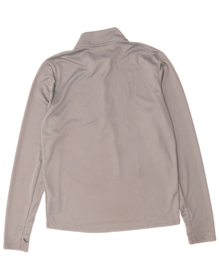NIKE Top da tuta da uomo Dri Fit con zip e collo in poliestere piccolo grigio
