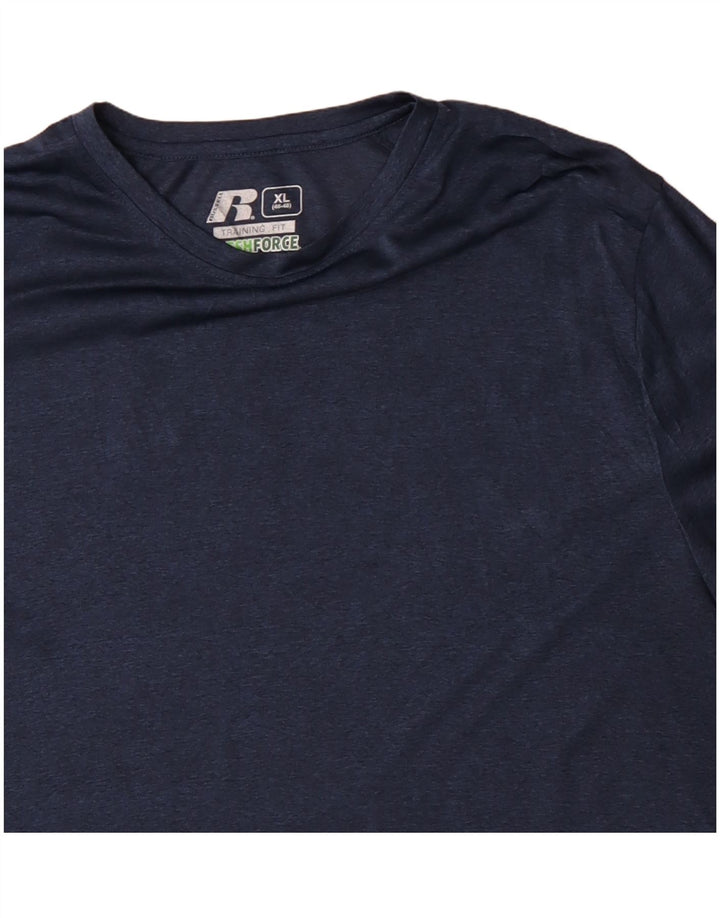 T-shirt da uomo RUSSELL ATHLETIC Top XL poliestere blu navy