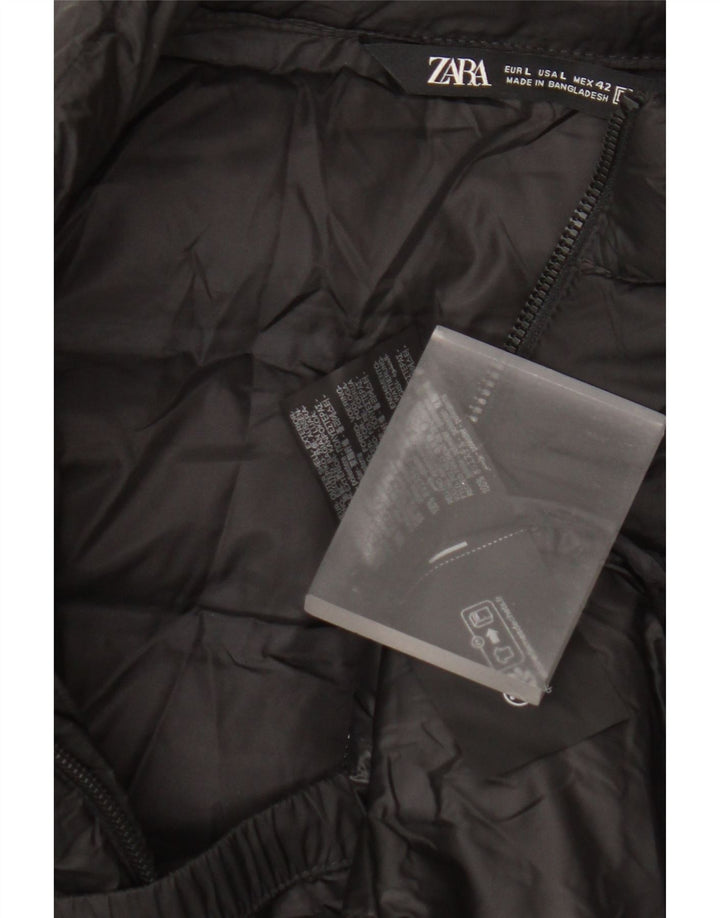 Gilet imbottito da donna Zara UK 16 grande poliestere nero