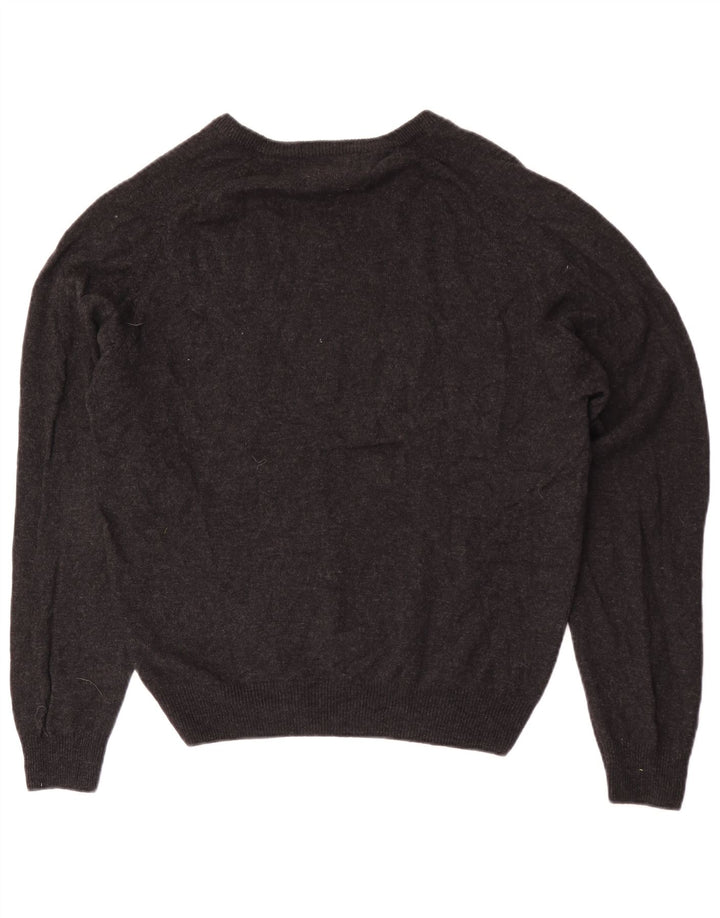 Maglione da uomo Marks & Spencer vestibilità regolare con scollo a V grande lana grigia