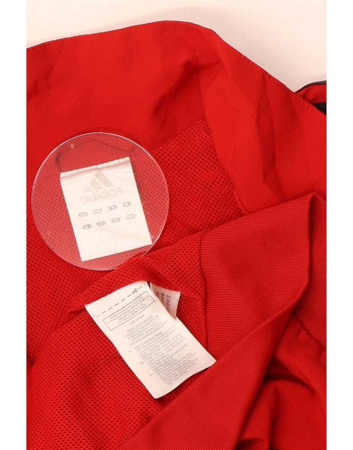 Giacca da ginnastica da uomo Adidas, giacca in poliestere color block rosso medio