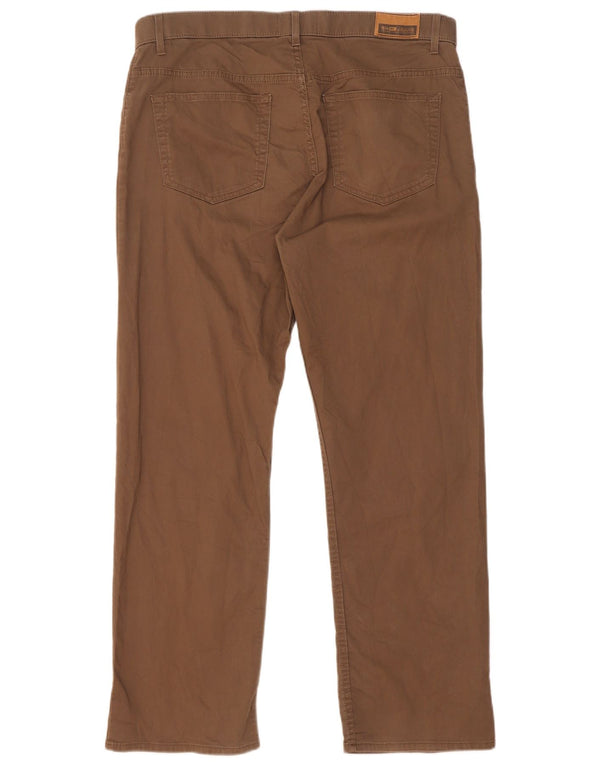 Pantaloni casual dritti da uomo Marks & Spencer W36 L29 cotone marrone