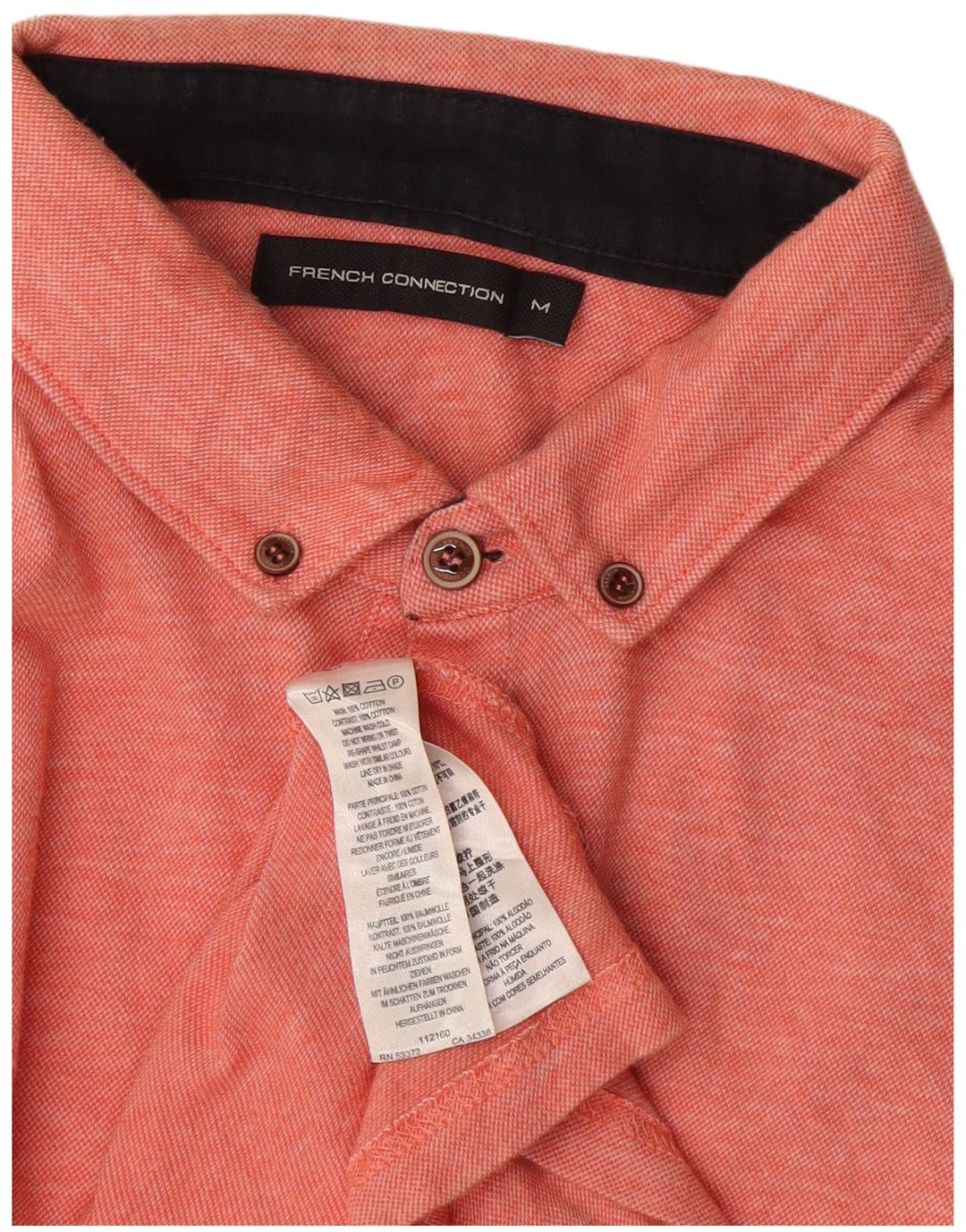 Polo da uomo French Connection in cotone screziato rosa medio