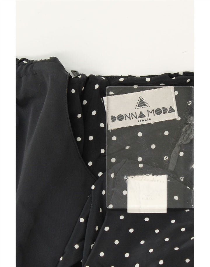 VINTAGE Womens Shift Dress UK 18 XL Black Floral Polyester Vintage Vintage and Second-Hand Vintage from Messina Hembry 