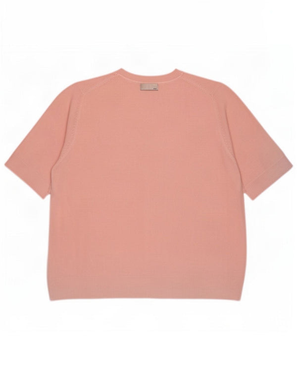 Maglione maglione girocollo a maniche corte da donna Marks & Spencer UK 24 4XL Rosa