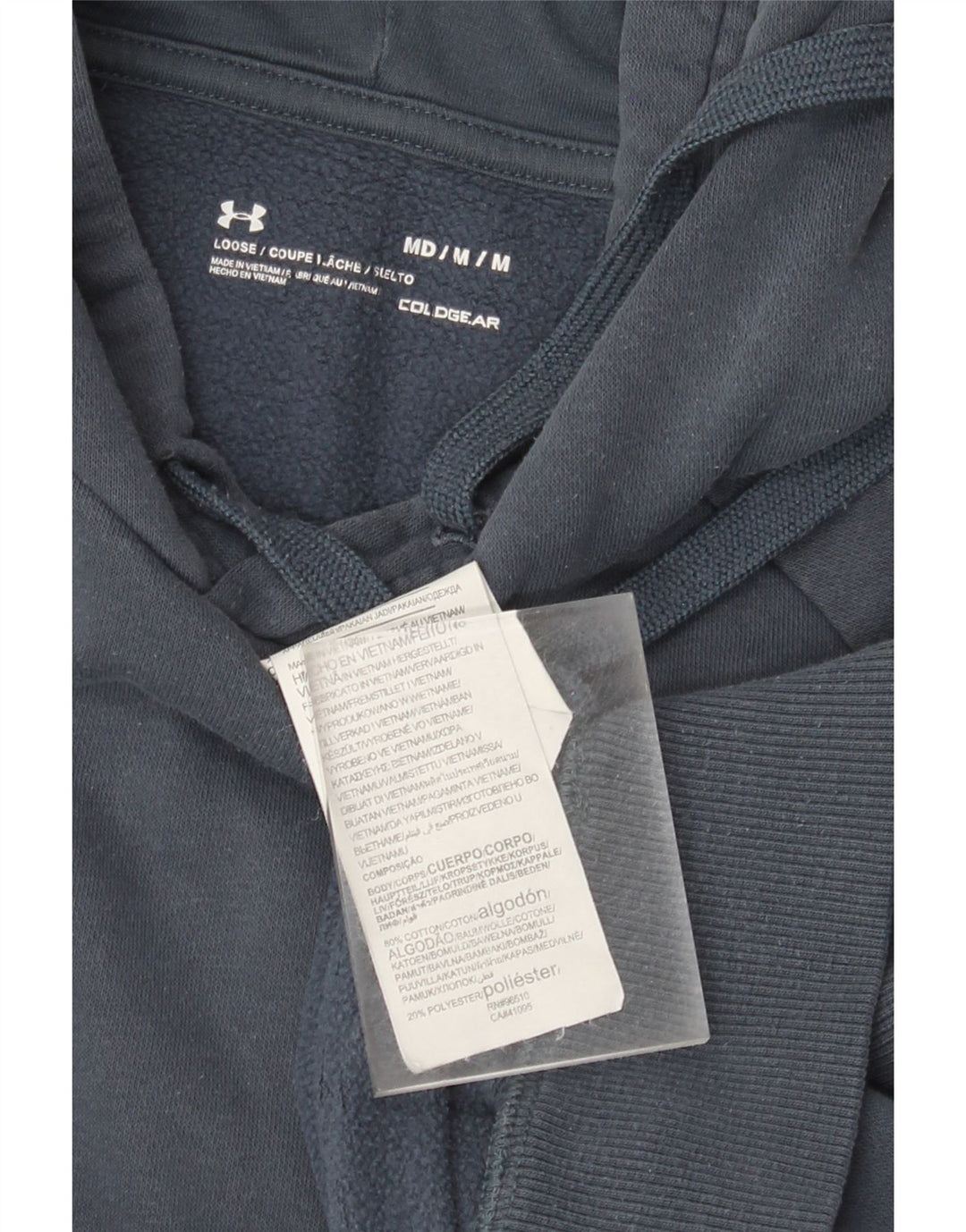 Felpa con cappuccio da uomo Under Armour, cotone medio blu navy