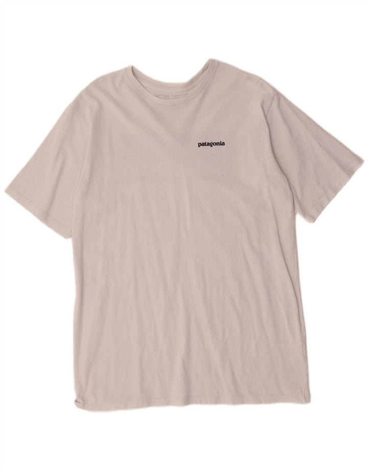 Patagonia T-shirt grafica da uomo con vestibilità regolare e top in cotone bianco medio
