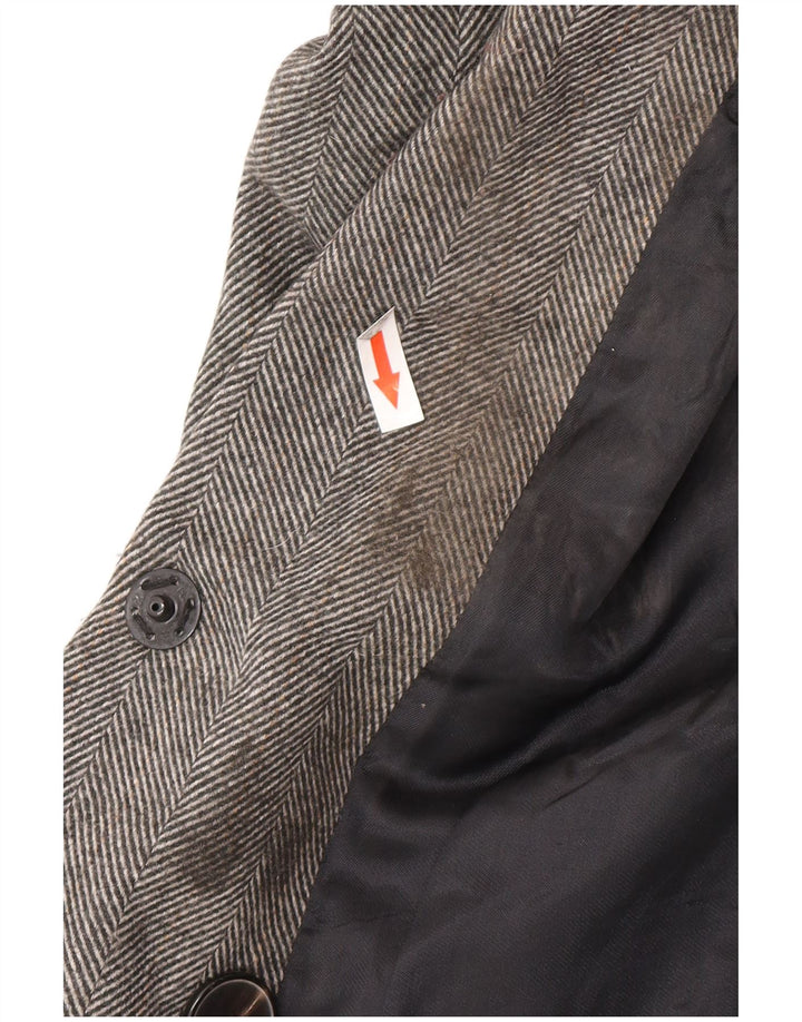 Giacca blazer doppiopetto da donna Zara UK 10 piccola grigia a spina di pesce