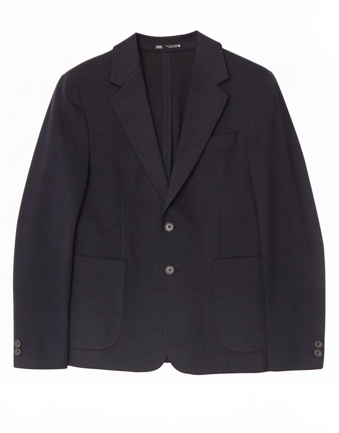 Giacca blazer da uomo a 2 bottoni Zara UK 36 piccola in poliestere blu navy