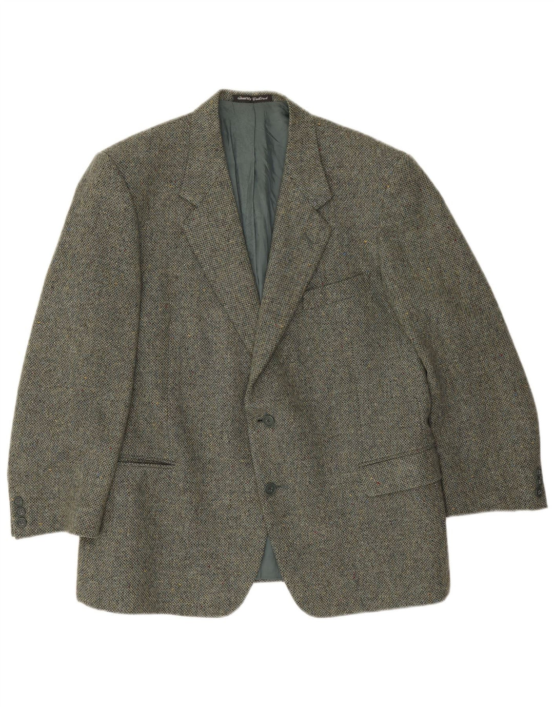 Giacca blazer a 2 bottoni da uomo Facis IT 58 4XL Lana vergine screziata verde