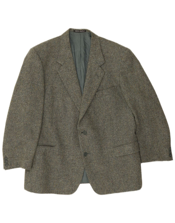 Giacca blazer a 2 bottoni da uomo Facis IT 58 4XL Lana vergine screziata verde
