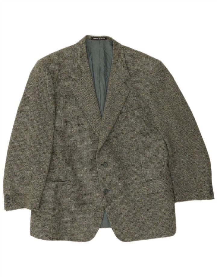 Giacca blazer a 2 bottoni da uomo Facis IT 58 4XL Lana vergine screziata verde