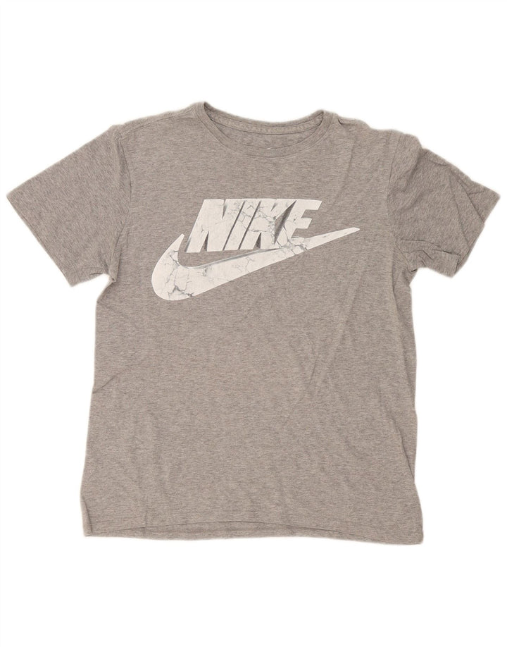 T-shirt grafica Nike da uomo con taglio atletico, piccola, grigia chiazzata