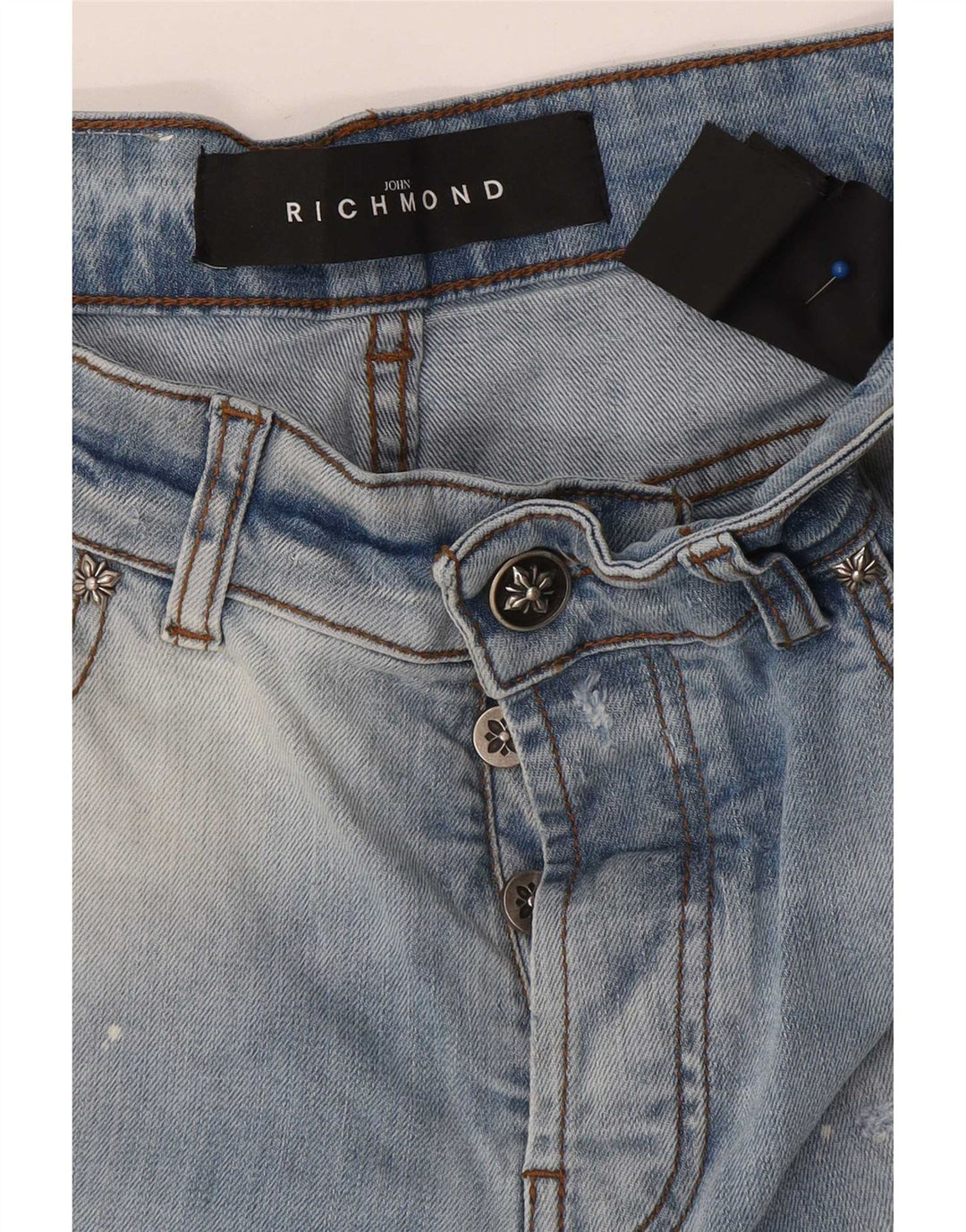 Jeans slim invecchiati da uomo Richmond W32 L30 Blu