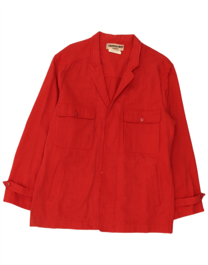 Camicia da uomo Georges Rech taglia 17 XL in cotone rosso