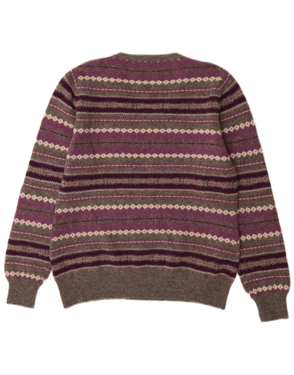 Maglione da donna con scollo a V Marie Lund UK 12 Viola medio Fair Isle