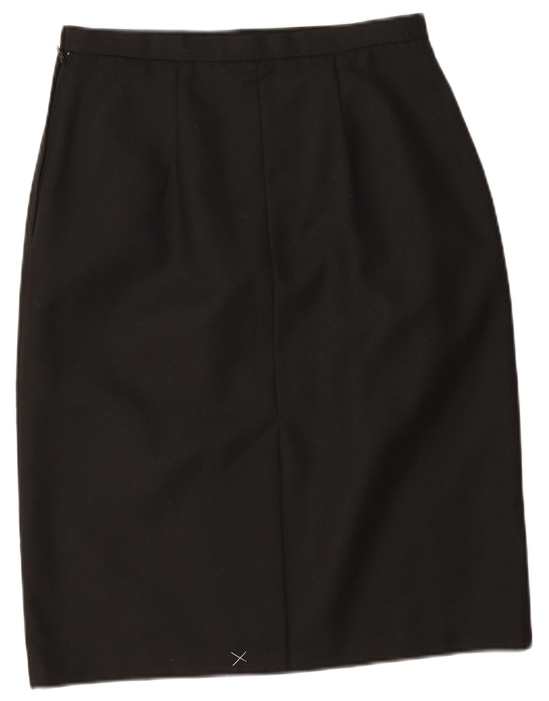 Gonna a tubino vintage da donna UK 14 media W28 poliestere nero