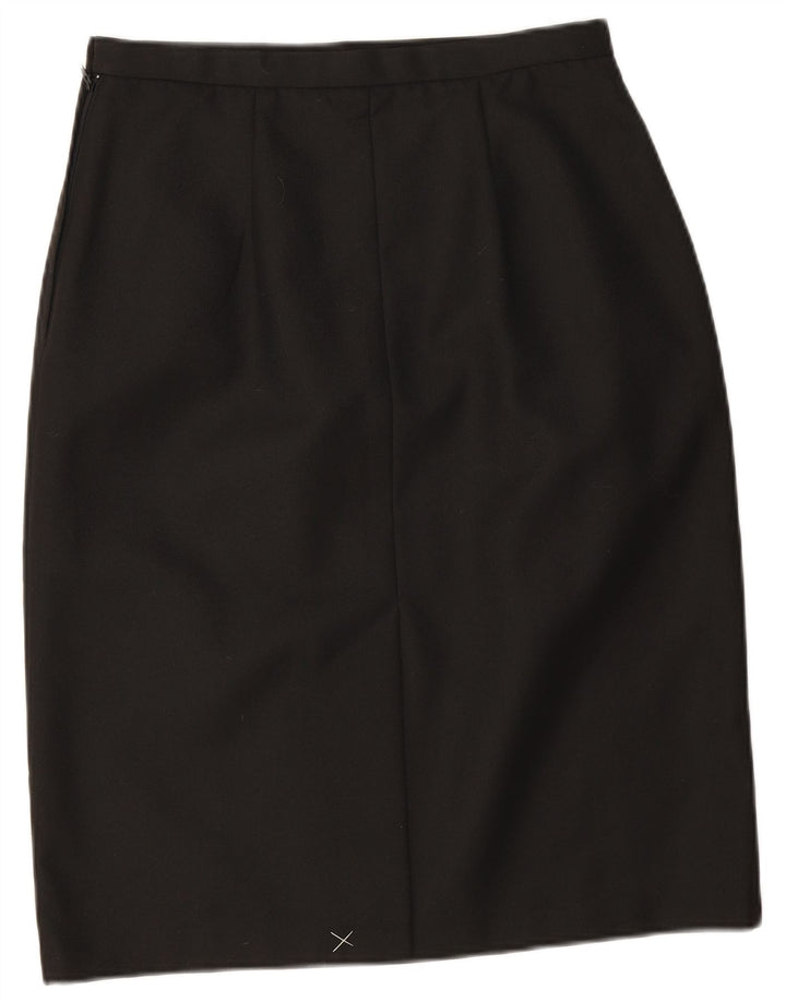 Gonna a tubino vintage da donna UK 14 media W28 poliestere nero