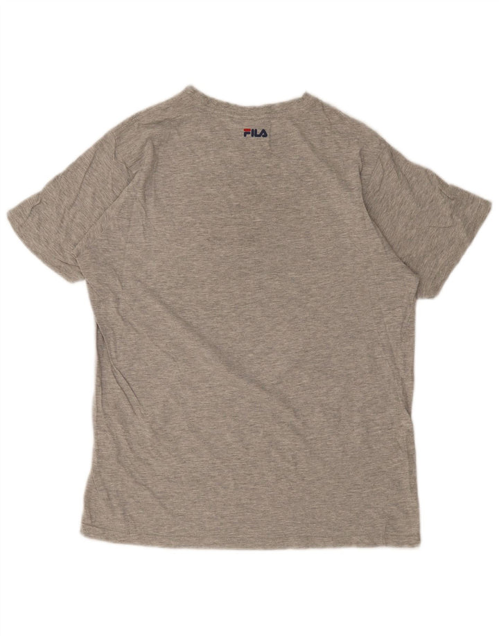 T-shirt grafica da uomo Fila Top grigio medio chiazzato