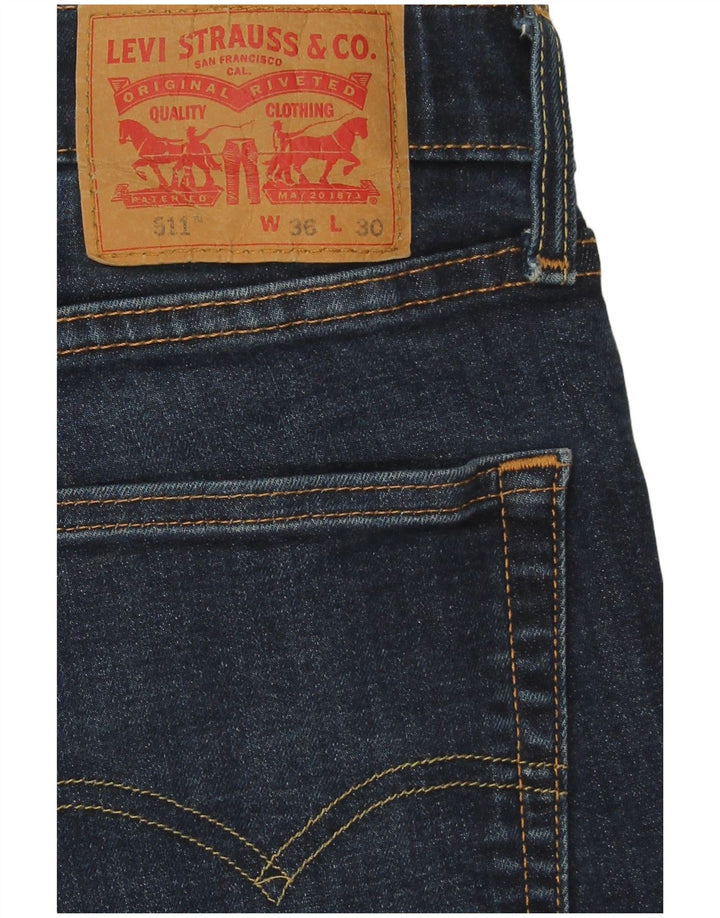 Levi's Uomo 511 Slim Jeans W36 L30 Blu Navy Cotone