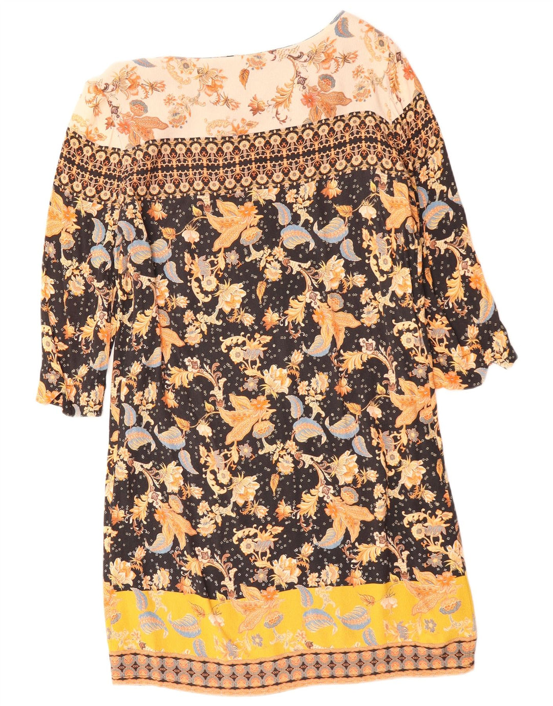 DESIGUAL Abito da donna a trapezio con maniche a 3/4 EU 42 Grande floreale multicolore