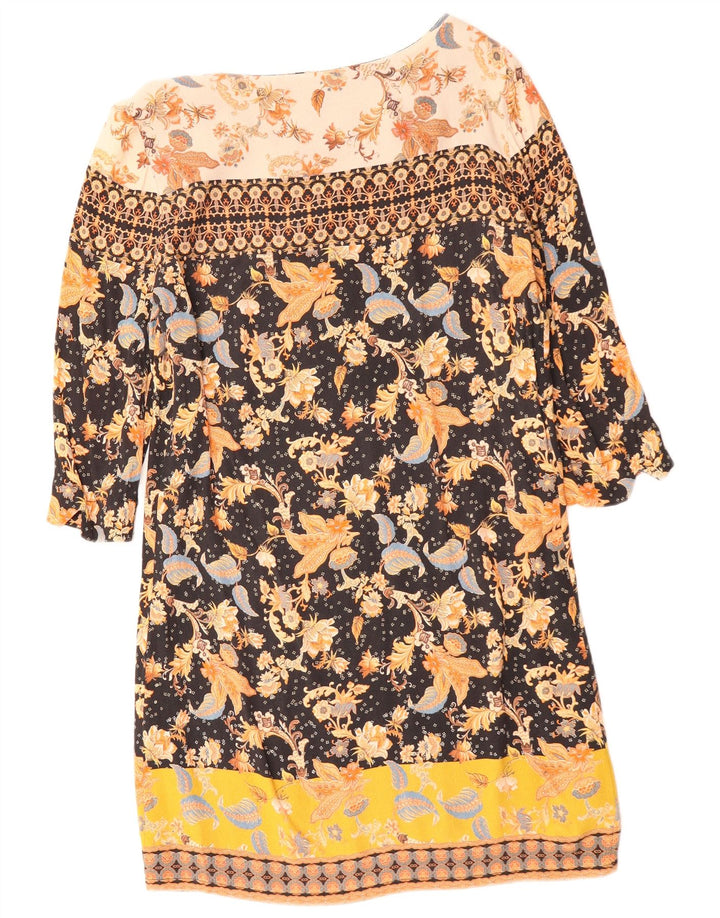 DESIGUAL Abito da donna a trapezio con maniche a 3/4 EU 42 Grande floreale multicolore