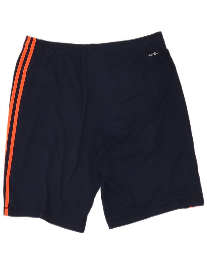 Pantaloncini sportivi Adidas Climalite da uomo medi in poliestere blu navy