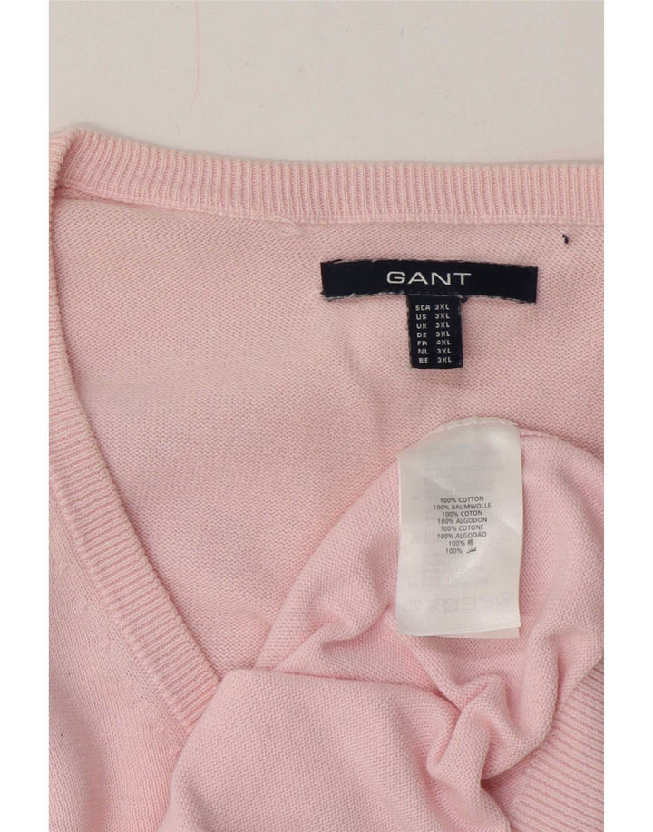 Gant Maglione da uomo con scollo a V 3XL cotone rosa
