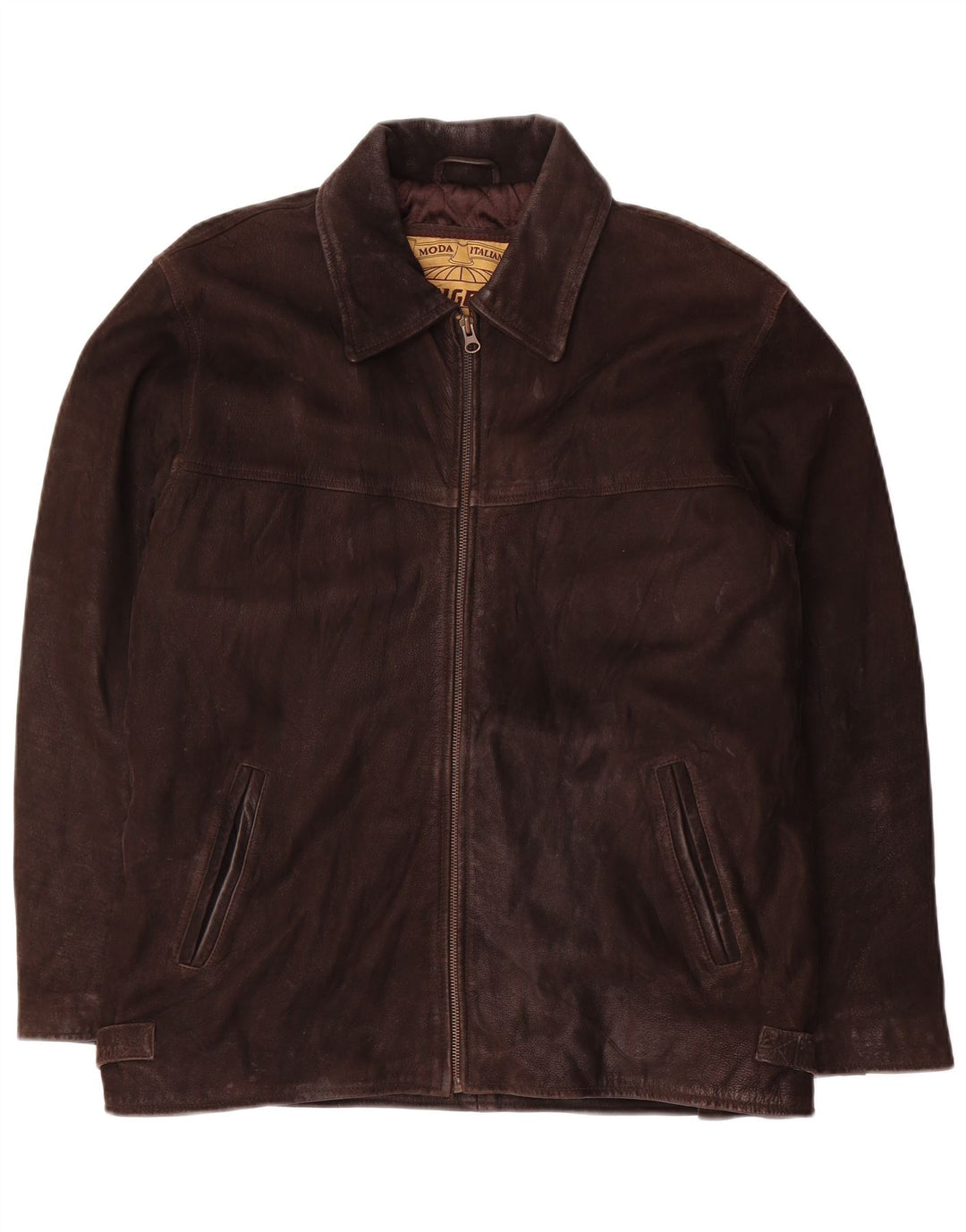 Giacca in pelle vintage da uomo UK 36 piccola marrone