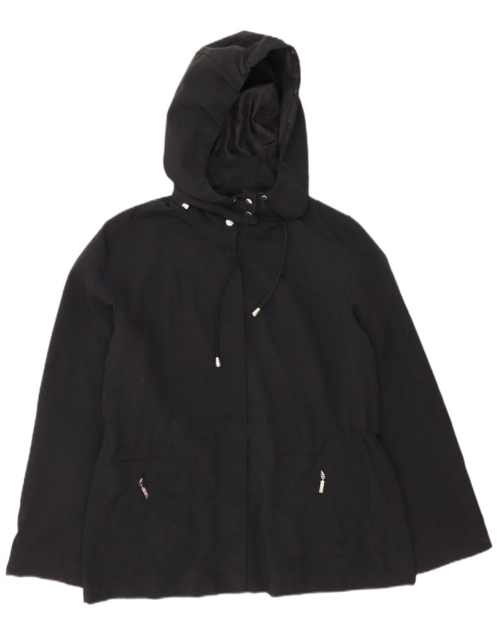 Giacca a vento con cappuccio da donna Marks & Spencer UK 16 grande nera