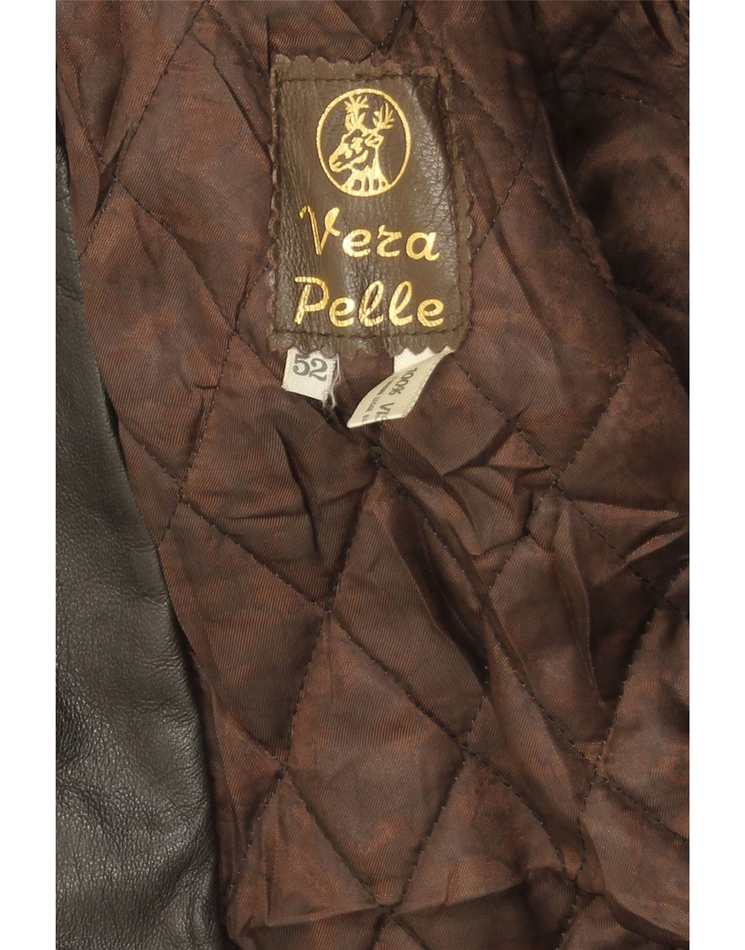 Giacca in Pelle Uomo VINTAGE IT 52 XL Pelle Nera