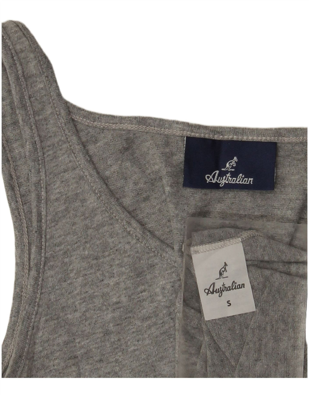 AUSTRALIAN L'ALPINA Canotta corta da donna UK 8 Small Cotone grigio