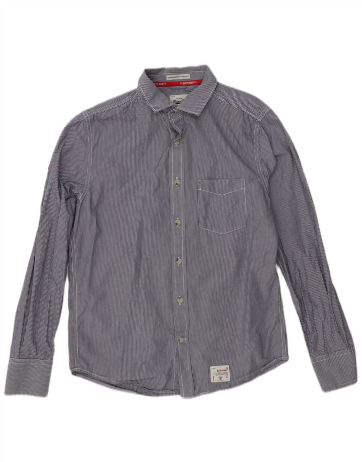 Camicia Superdry per ragazzi, colletto tagliato, lavato, 15-16 anni, grande, blu navy