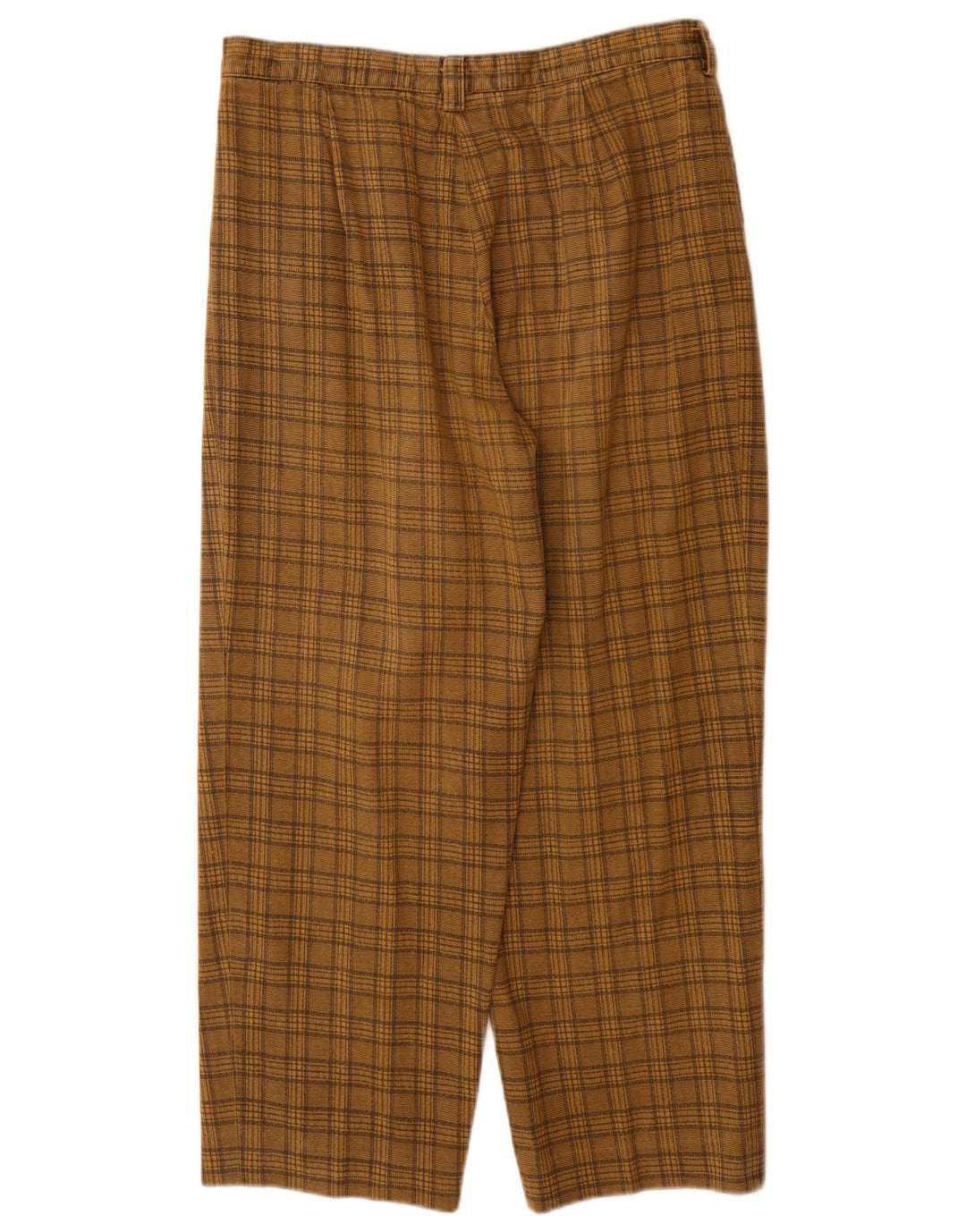 Pantaloni da abito vintage da uomo con pegging W30 L27 a quadri marroni