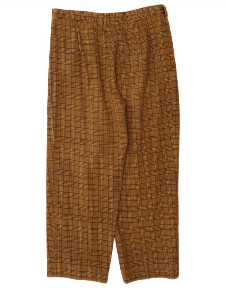Pantaloni da abito vintage da uomo con pegging W30 L27 a quadri marroni
