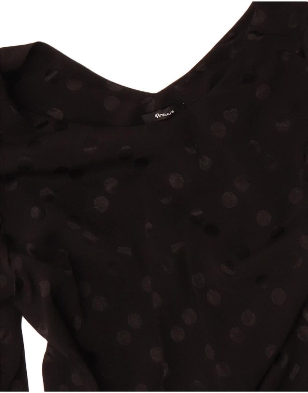 Abito a trapezio vintage da donna a maniche lunghe UK 14 viscosa media a pois neri