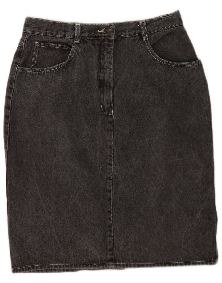 Gonna vintage in denim da donna IT 42 media W28 in cotone grigio