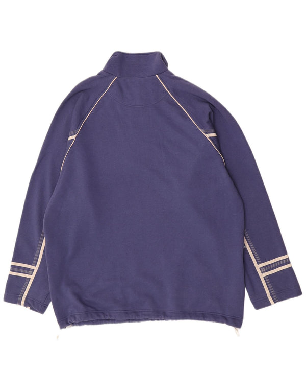Felpa da uomo con collo con zip Lotto Maglione UK 42/44 XL Cotone blu