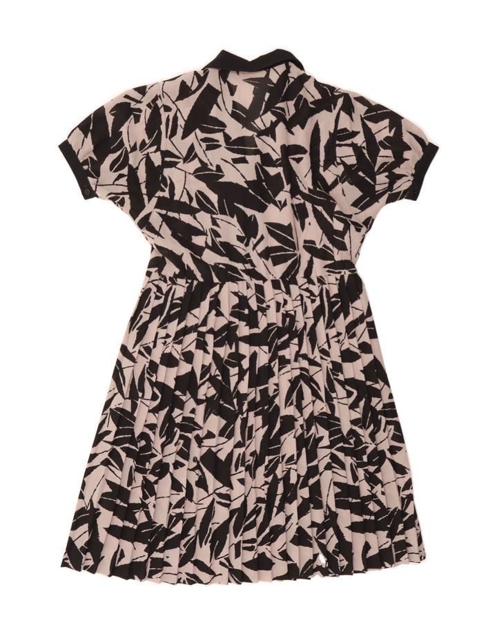 VINTAGE Womens Abstract Pattern A-Line Dress UK 16 Large Grey Vintage Vintage and Second-Hand Vintage from Messina Hembry 