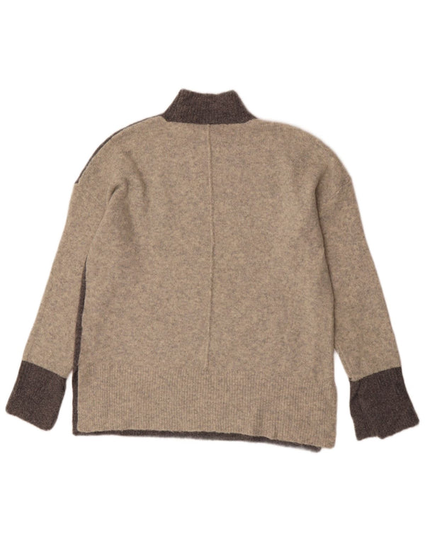 Marks & Spencer Womens Turtle Neck Jumper Sweater UK 14 Medium Grey