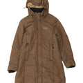 Cappotto imbottito con cappuccio da donna Jack Wolfskin UK 16 grande poliestere marrone