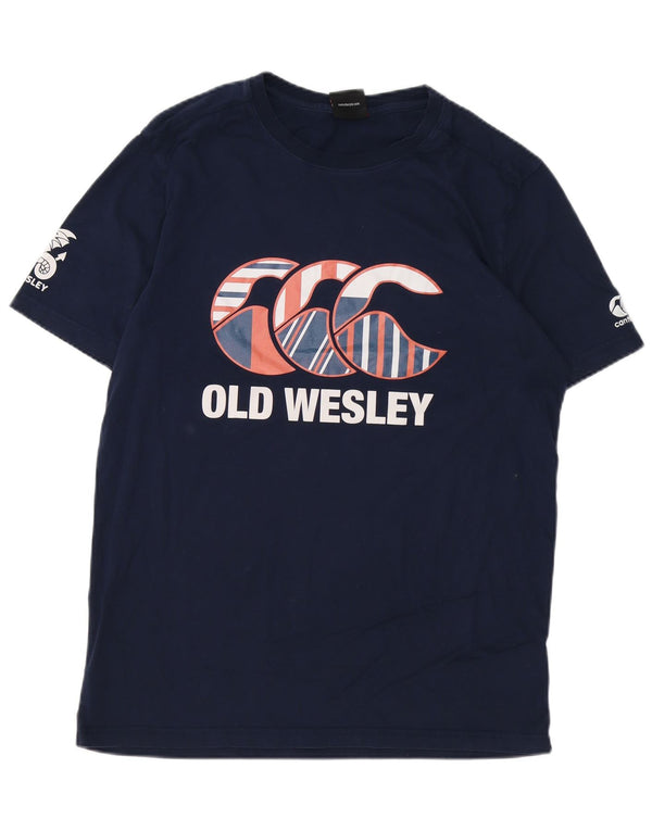 T-shirt grafica da uomo CANTERBURY Top XL in cotone blu navy