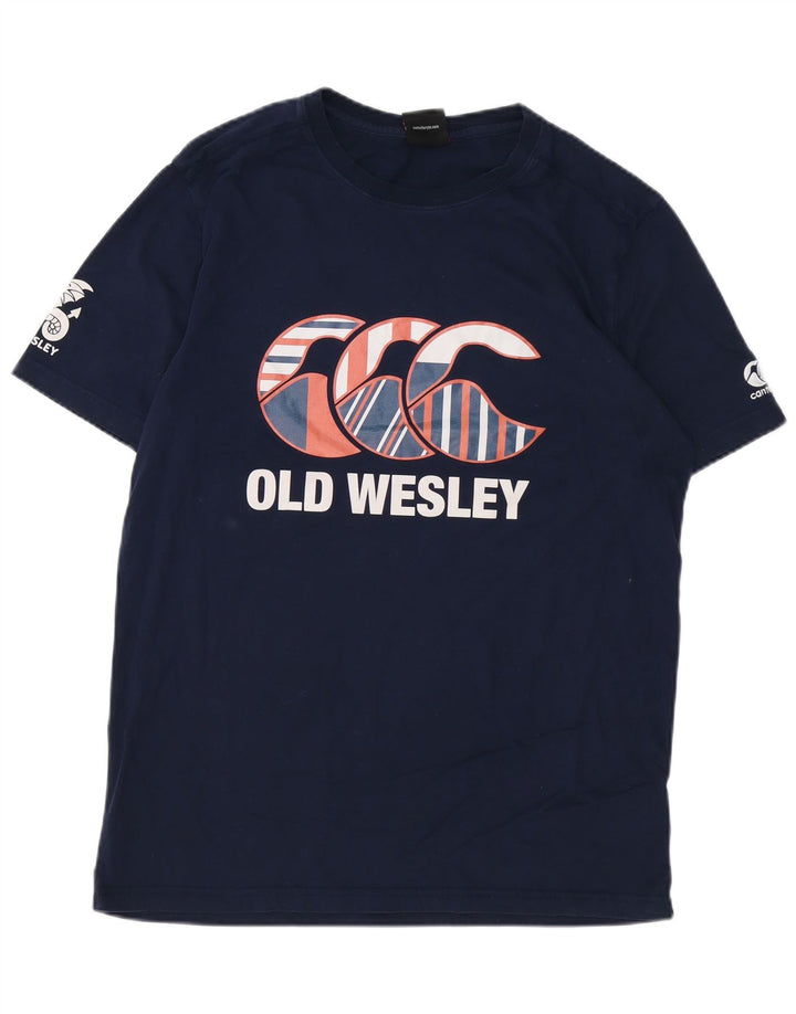 T-shirt grafica da uomo CANTERBURY Top XL in cotone blu navy