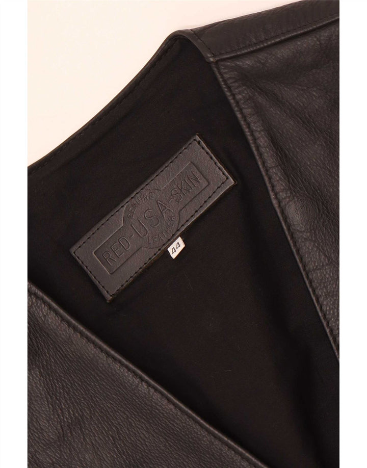 Gilet in pelle da uomo vintage EU 44 XS Nero