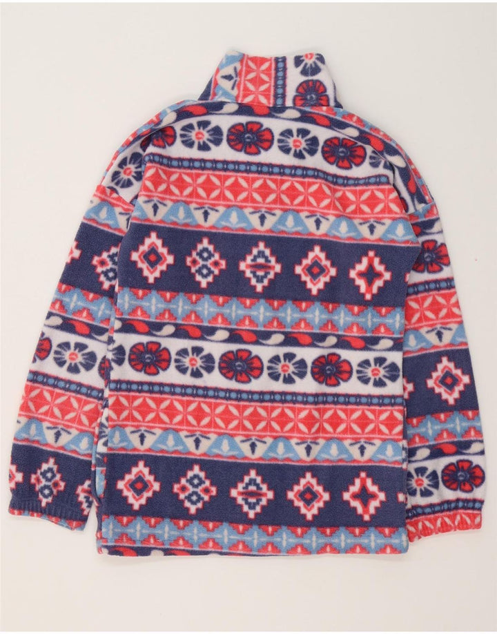 Giacca in pile da donna VINTAGE UK 14 Large Blu Navy Fair Isle