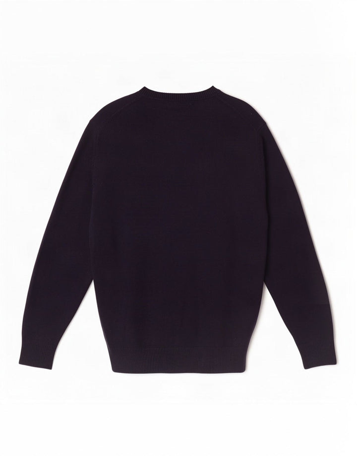 Maglione maglione girocollo da uomo Massimo Dutti in cotone blu navy medio