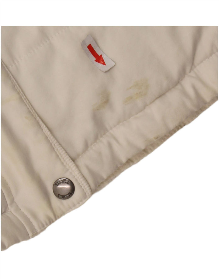 WEIRD FISH Gilet imbottito da donna UK 14 Large Poliestere bianco