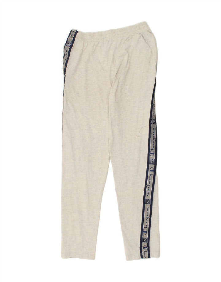 CHAMPION Mens Graphic Tracksuit Trousers XS Grey Cotton | Vintage Champion | Thrift | Second-Hand Champion | Used Clothing | Messina Hembry 