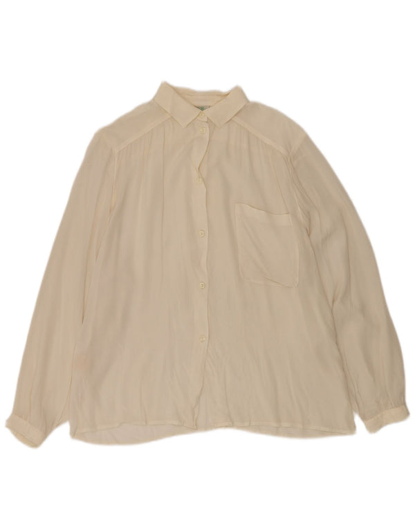 MARCELLA Camicetta trasparente da donna UK 14 Seta bianco sporco medio