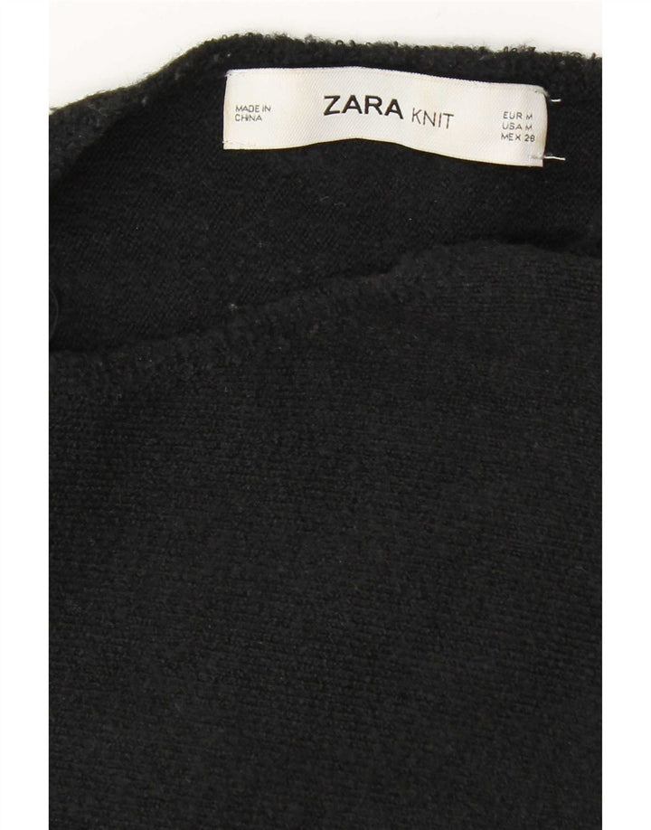Top corto oversize da donna Zara a maniche lunghe UK 14 medio nero